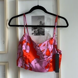 House of Harlow 1960 NWT cropped top, satin, smocked